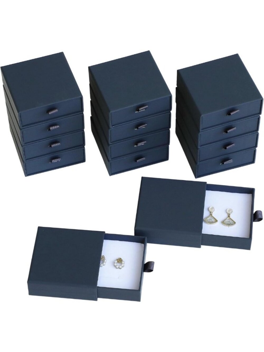 40Pcs Navy Blue Jewelry Gift Boxes - Small Cardboard Packaging for Necklaces